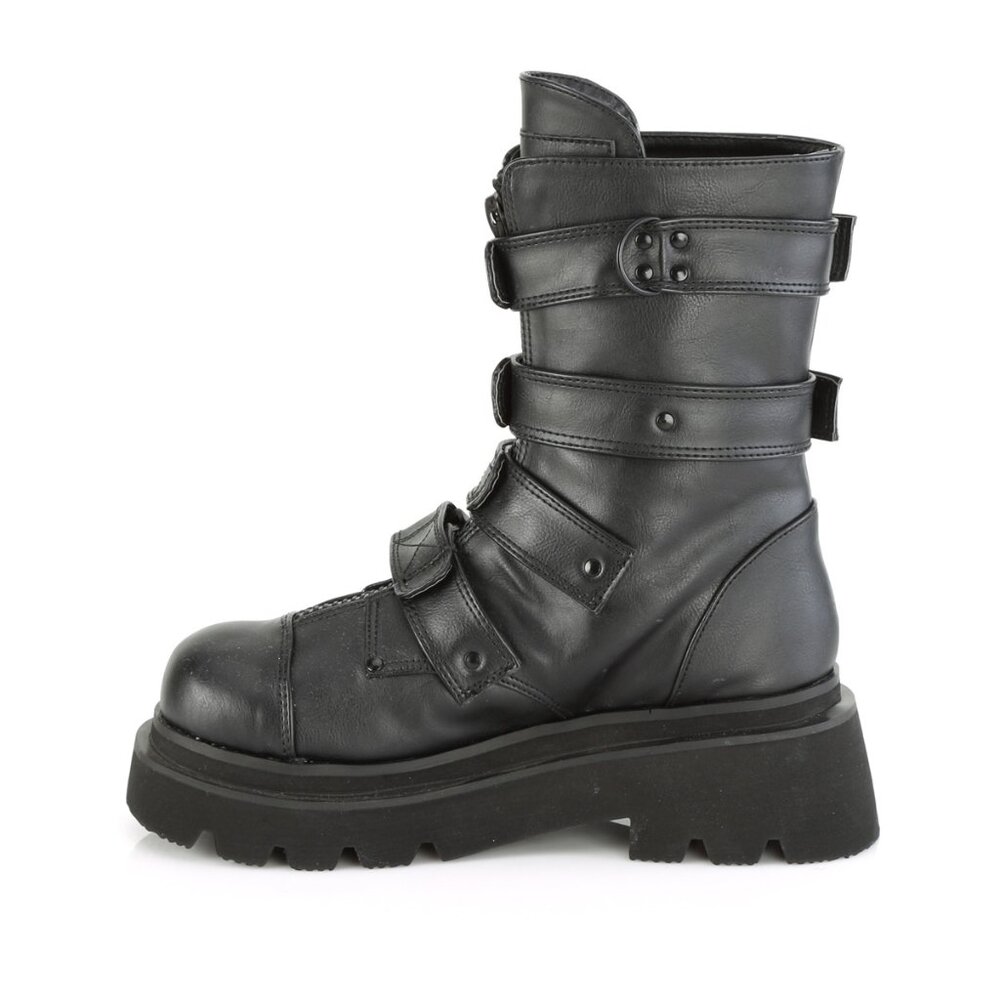 Demonia Renegade-55 Black Vegan Leather Combat Boots - Picture 4 of 4